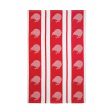 Tea Towel - Kiwi Stripe Red Jacquard For Sale