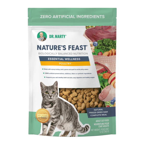 Dr. Marty Nature s Feast Essential Wellness Poultry Freeze Dried Raw Cat Food Sale