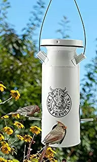 Woodlink Milk Can Seed Milkhouse 6 Port Bird Feeder, White (White) on Sale