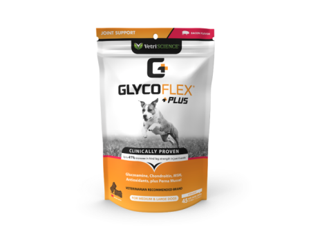 VetriScience GlycoFlex® Plus Hip & Joint Supplement for Dogs Chew Bacon Flavor (45 Count) Supply